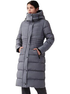 Warm Insulated Long Parka Jacket with Hood | Thick Vegan Down Winter Coat for
